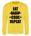 Sweatshirt Eat code repeat yellow фото