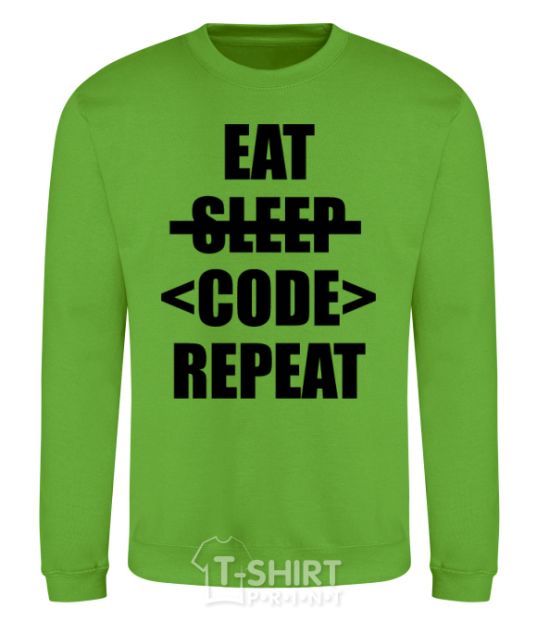 Sweatshirt Eat code repeat orchid-green фото