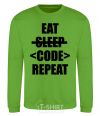 Sweatshirt Eat code repeat orchid-green фото