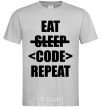 Men's T-Shirt Eat code repeat grey фото