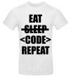 Мужская футболка Eat code repeat Белый фото