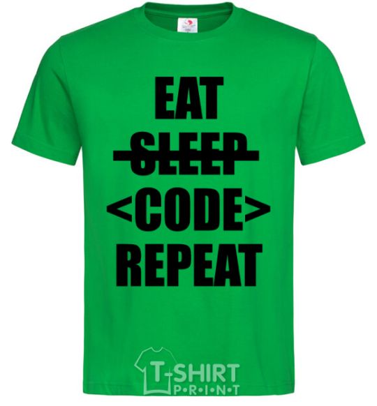 Men's T-Shirt Eat code repeat kelly-green фото