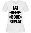 Women's T-shirt Eat code repeat White фото