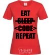 Women's T-shirt Eat code repeat red фото