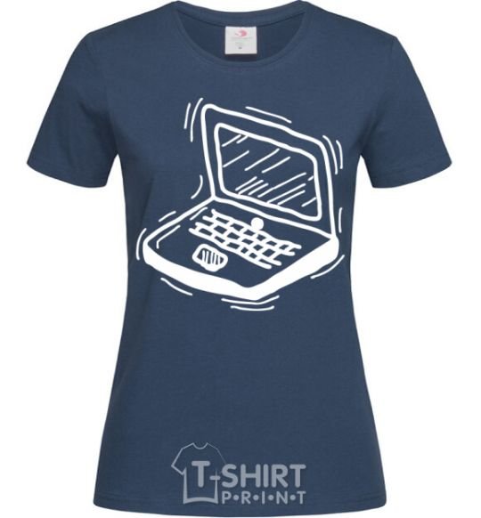 Women's T-shirt Laptop navy-blue фото