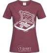 Women's T-shirt Laptop burgundy фото