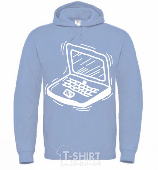 Men`s hoodie Laptop sky-blue фото