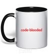 Mug with a colored handle Code blooded black фото