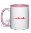 Mug with a colored handle Code blooded light-pink фото