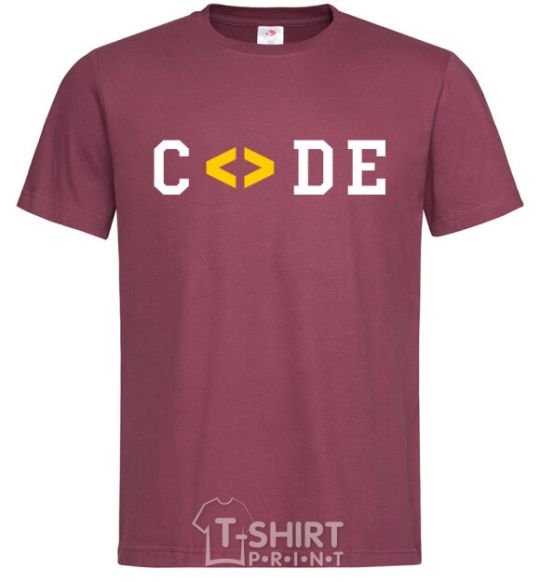Men's T-Shirt Code word burgundy фото