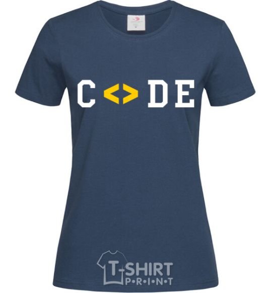 Women's T-shirt Code word navy-blue фото