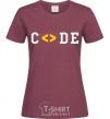 Women's T-shirt Code word burgundy фото