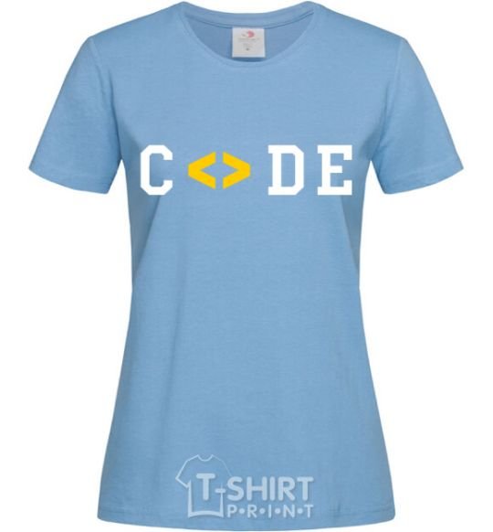 Women's T-shirt Code word sky-blue фото