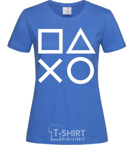 Women's T-shirt Play station royal-blue фото