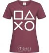 Women's T-shirt Play station burgundy фото