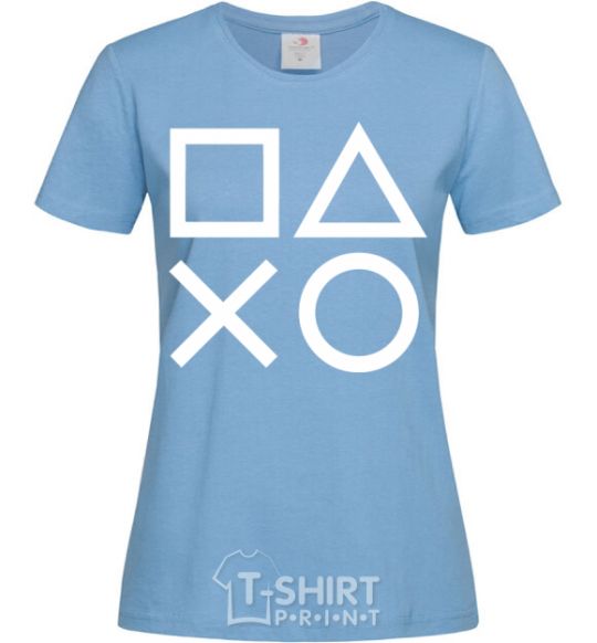 Women's T-shirt Play station sky-blue фото