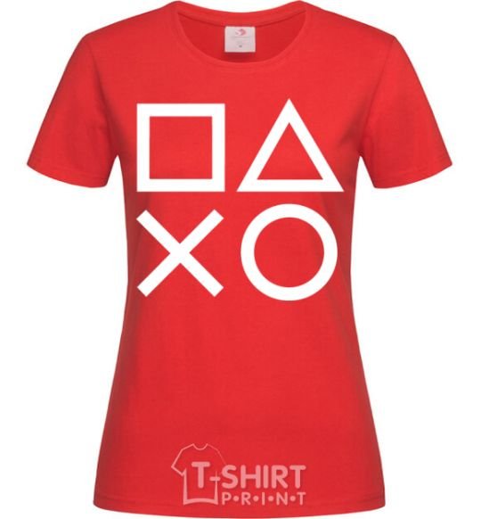 Women's T-shirt Play station red фото