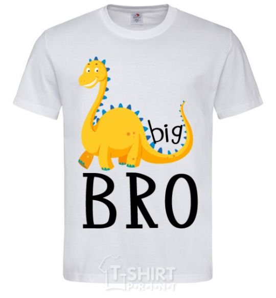 Men's T-Shirt Dinosaur big bro White фото