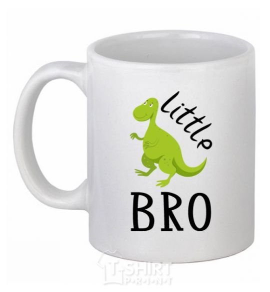 Ceramic mug Dinosaur little bro White фото