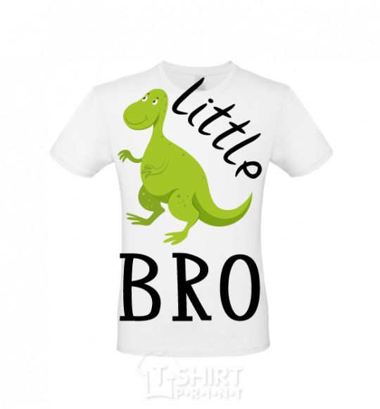 Men's T-Shirt Dinosaur little bro White фото