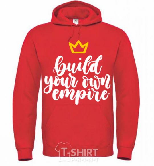 Мужская толстовка (худи) Build your own empire Ярко-красный фото