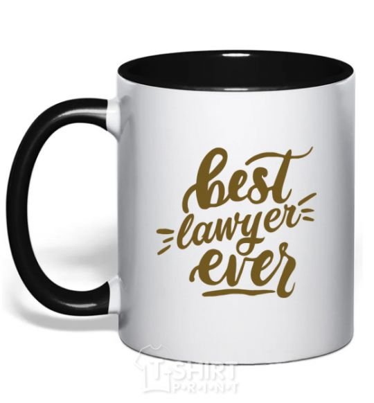 Mug with a colored handle Best lawyer ever black фото