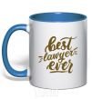 Mug with a colored handle Best lawyer ever royal-blue фото