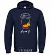 Men`s hoodie Low charge needs coffee navy-blue фото