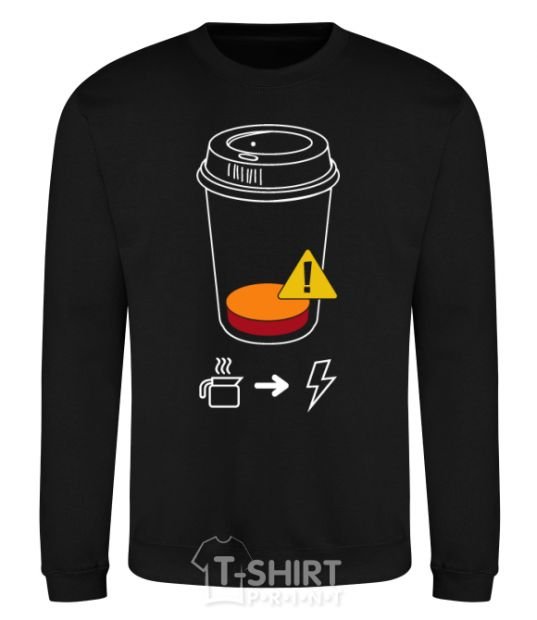 Sweatshirt Low charge needs coffee black фото