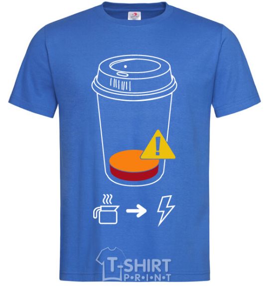 Мужская футболка Низкий заряд нужен кофе Ярко-синий фото