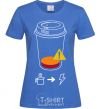 Women's T-shirt Low charge needs coffee royal-blue фото