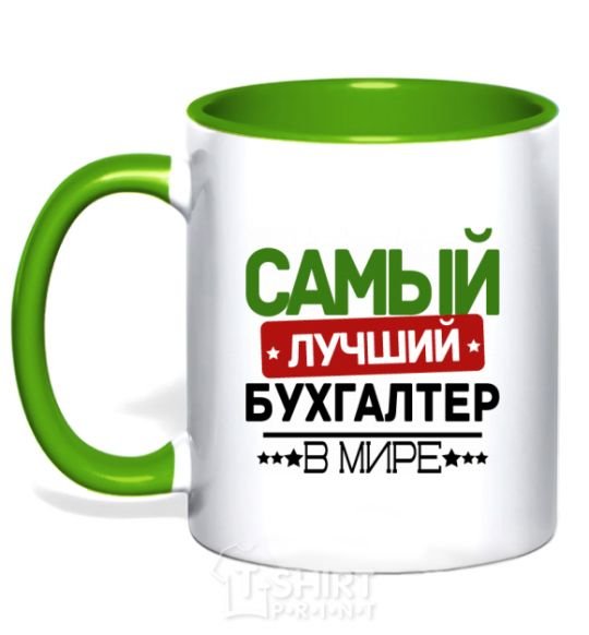 Mug with a colored handle The best accountant kelly-green фото