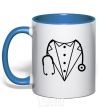 Mug with a colored handle Doctor's costume royal-blue фото