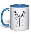 Mug with a colored handle Nurse royal-blue фото