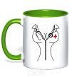 Mug with a colored handle Nurse kelly-green фото