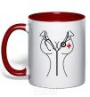 Mug with a colored handle Nurse red фото