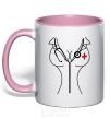 Mug with a colored handle Nurse light-pink фото