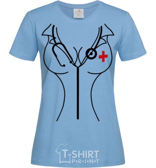 Women's T-shirt Nurse sky-blue фото