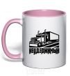 Mug with a colored handle Unstoppable light-pink фото