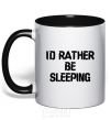 Mug with a colored handle I'd rather be sleeping black фото
