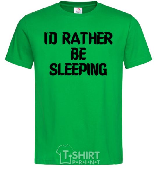 Мужская футболка I'd rather be sleeping Зеленый фото