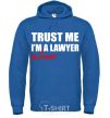 Мужская толстовка (худи) Trust me i'm almost lawyer Сине-зеленый фото