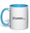 Mug with a colored handle Student MD sky-blue фото