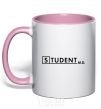 Mug with a colored handle Student MD light-pink фото