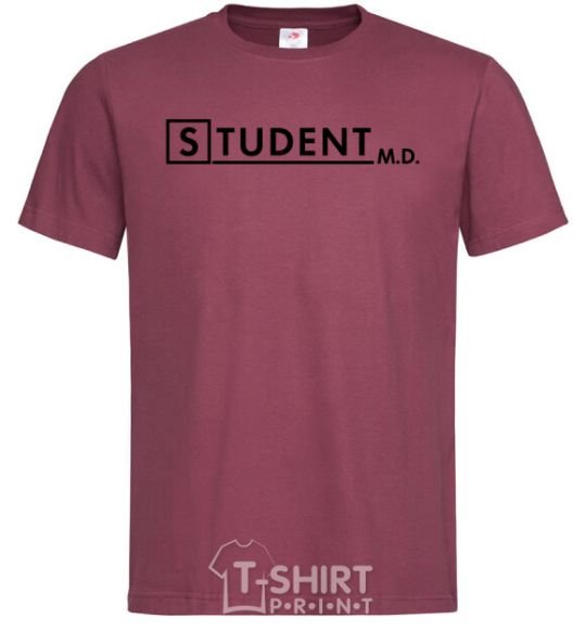 Men's T-Shirt Student MD burgundy фото