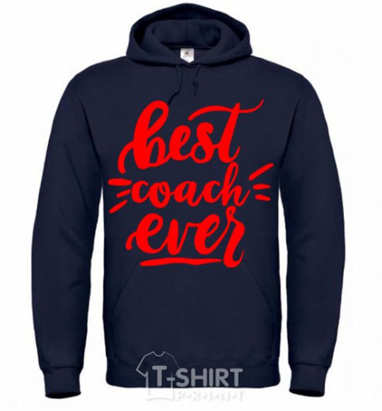 Men`s hoodie Best coach ever navy-blue фото