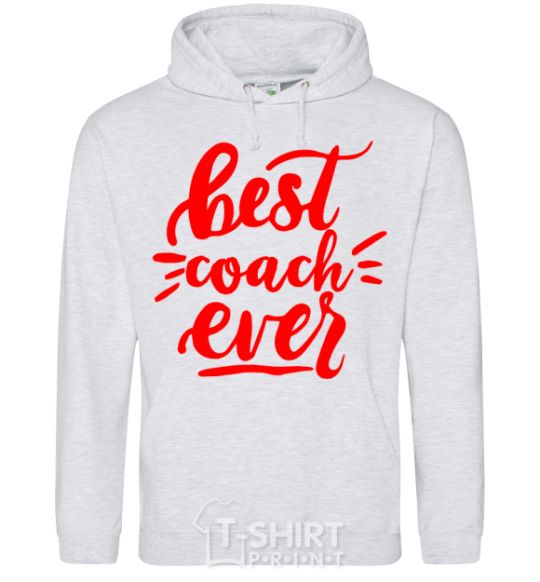 Men`s hoodie Best coach ever sport-grey фото