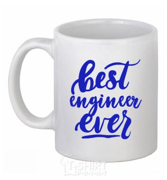 Чашка керамическая Best engineer ever Белый фото