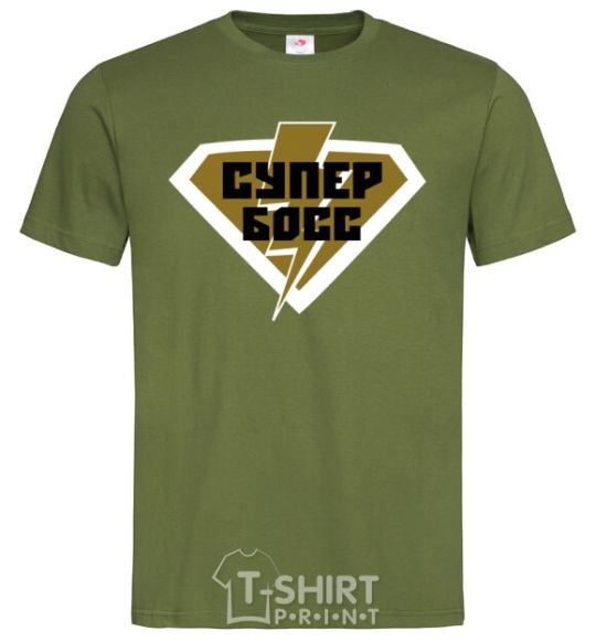 Men's T-Shirt Super Boss logo millennial-khaki фото
