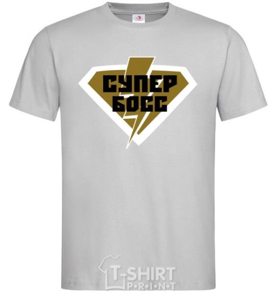 Men's T-Shirt Super Boss logo grey фото